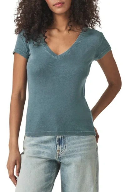 Splendid Faye V-neck Tee In Blue