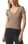 Splendid Faye V-neck Tee In Brown Sugar