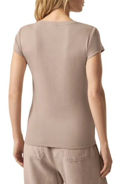Splendid Faye V-neck Tee In Fawn
