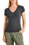 Splendid Faye V-neck Tee In Lead