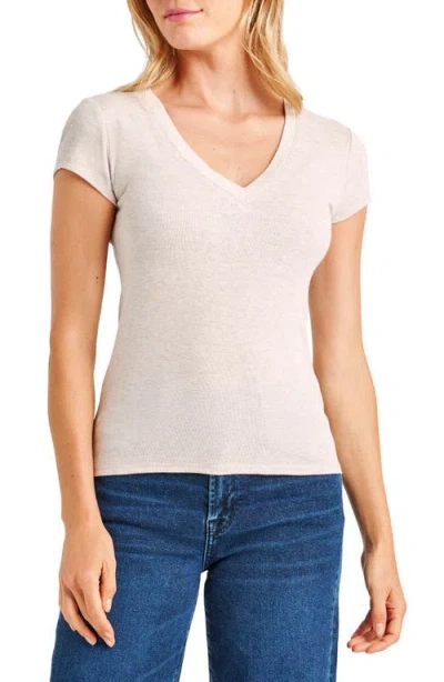 Splendid Faye V-neck Tee In Oat Heather