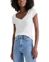 Splendid V-neck Cotton Blend T-shirt In White