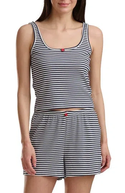 Splendid Feeder Striped Tank And Boxer Pajamas In Feeder Stripe Sky Captain
