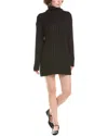 Splendid Felicity Turtleneck Long Sleeve Mini Sweater Dress In Black