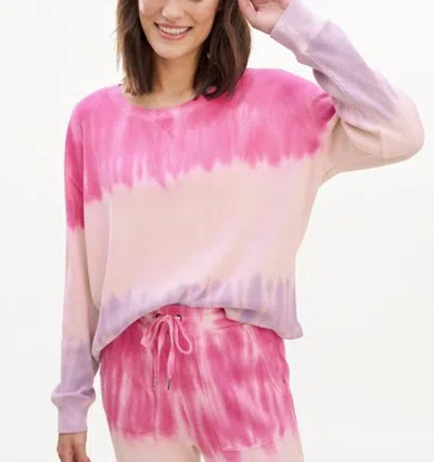 Splendid Felicity Thermal Sweater In Powder Blush In Multi