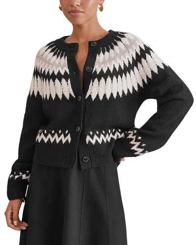 Splendid Fina Fair Isle Cardigan In Black