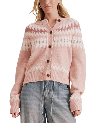 Splendid Fina Fair Isle Cardigan In Pink