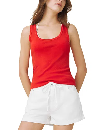 Splendid Fine Rib Scoop Neck Tank In Red