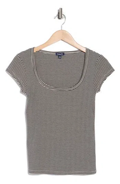 Splendid Fitted Scoop Neck T-shirt In Black