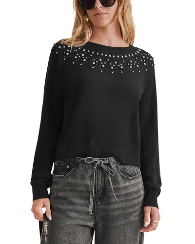 Splendid Fletcher Embellished Sweater In Black