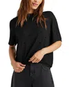 Splendid Flocked Hearts Cotton Blend T-shirt In Black