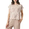 Splendid Flora Floral Jacquard Short Sleeve Sweater