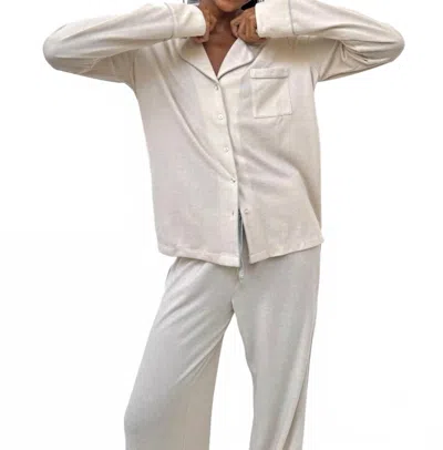 Splendid Flora Pillowsoft Sleep Set In Oat Heather In White