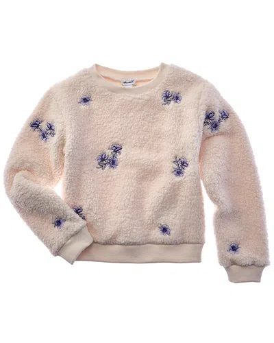Splendid Kids' Floral Fleece Sweatshirt In Beige