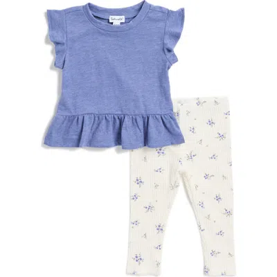 Splendid Babies'  Flutter Sleeve Top & Floral Leggings Set