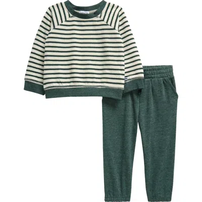 Splendid Boys' Striped Top & Jogger Pants Set - Baby In Forest/vanilla