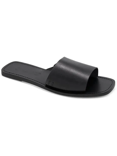 Splendid Forever Womens Leather Slip-on Slide Sandals In Black