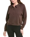 Splendid French Terry Lyr 1/2-zip Sweatshirt In Brown