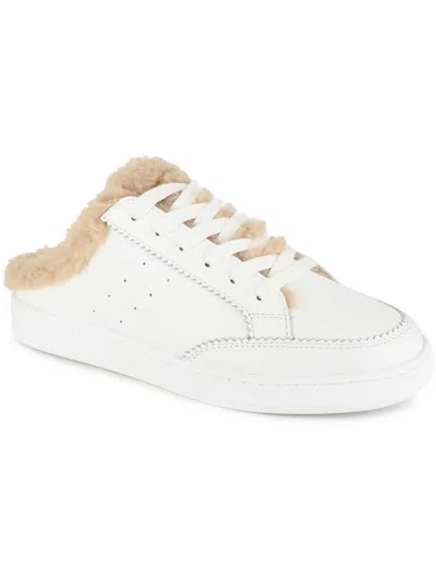 Splendid Frieda Womens Leather Faux Fur Casual And Fashion Sneakers In White