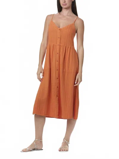 SPLENDID GABRIELLE BUTTON DOWN DRESS IN ORANGE TIGER
