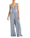 Splendid Gabrielle Gingham Wide-leg Jumpsuit In Navy/white