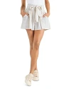 Splendid Gabrielle Gingham Tie Waist Shorts In White Sand