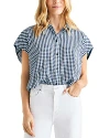 Splendid Gabrielle Gingham Top In Navy White