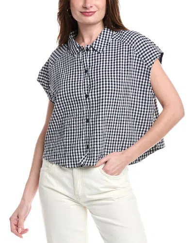 Splendid Gabrielle Gingham Top In White