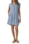Splendid Gabrielle Indigo Chambray Shift Minidress