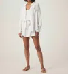 Splendid Gabrielle Stripe Shorts In White/fawn In White