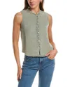 Splendid Ava Gauze Button Tank Top In Green