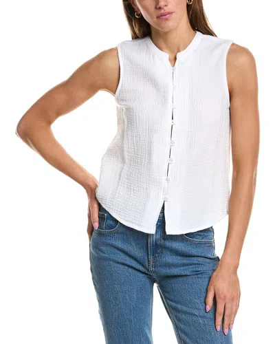Splendid Gauze Button Tank In White