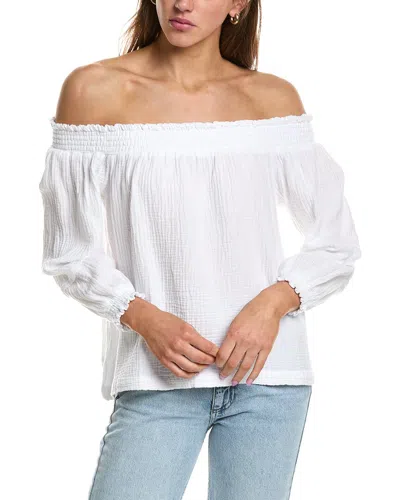 Splendid Gauze Off Shoulder Top In White