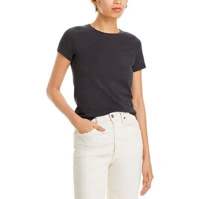 Splendid Genevieve Womens Crewneck Short Sleeve T-shirt In Silver