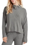 Splendid Georgie Cowl Neck Rib Sweater In Gray