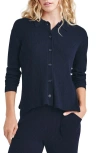 Splendid Georgie Polo Button-front Knit Sweater In Navy