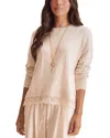 Splendid Georgie Lace Trim Pullover Sweater In Multi