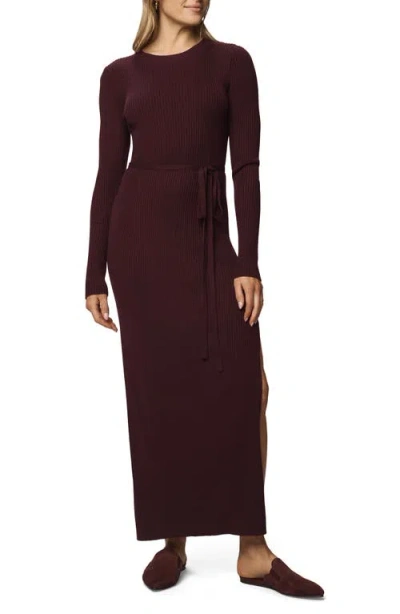 Splendid Georgie Maxi Sweater Dress In Dark Plum In Brown