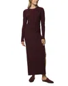 Splendid Georgie Long Sleeve Maxi Sweater Dress In Brown