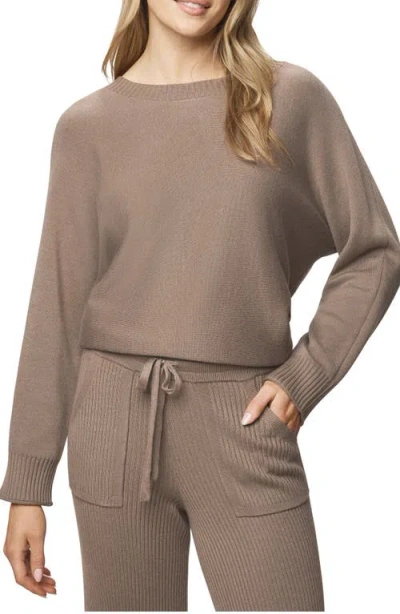 Splendid Georgie Oversize Boat Neck Sweater In Brown