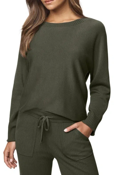 Splendid Georgie Oversize Boat Neck Sweater In Burgundy