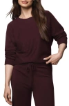 Splendid Georgie Oversize Boat Neck Sweater In Burgundy