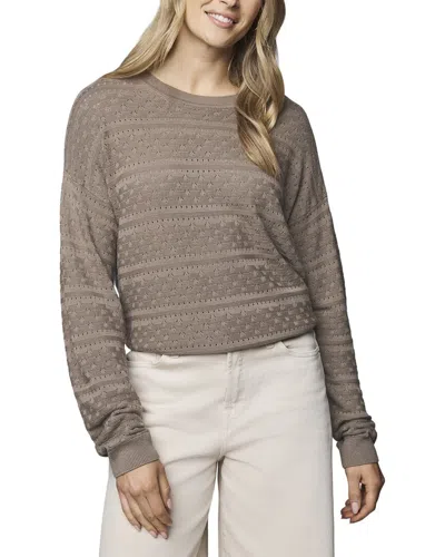 Splendid Georgie Pointelle Cashmere-blend Sweater In Brown