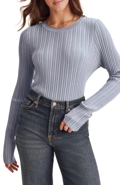 Splendid Georgie Pointelle Sweater In Blue Mist