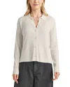 Splendid Georgie Elbow Sleeve Rib Button-up Sweater In Pale Oak Heather