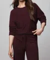 Splendid Georgie Pullover Sweater In Dark Plum In Burgundy