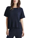 Splendid Georgie Short Sleeve Rib Sweater In Navy