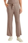 Splendid Georgie Rib Wide Leg Crop Pants In Tawny Heather