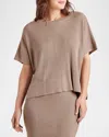 Splendid Georgie Short Sleeve Rib Sweater In Tawny Heather