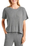 Splendid Georgie Short Sleeve Rib Sweater In Gray